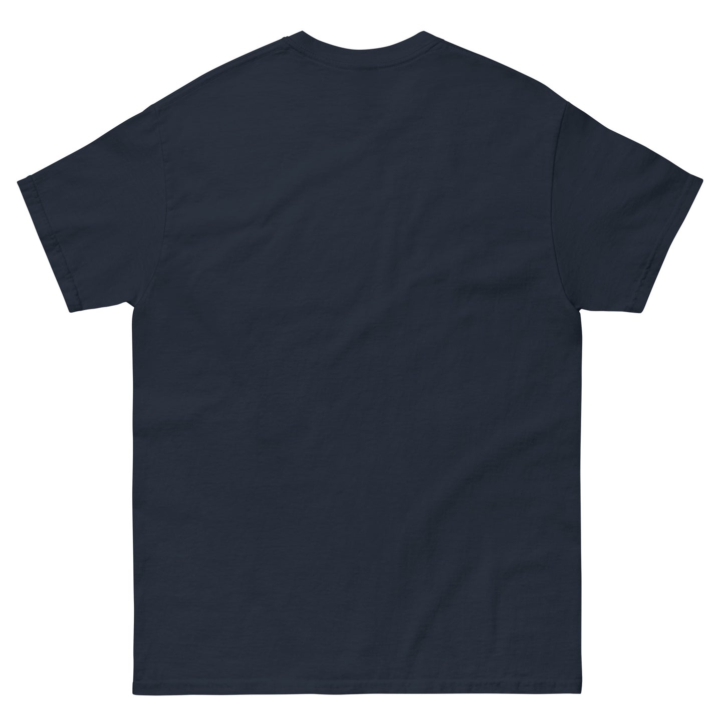 Original Slashed Apparel Logo custom t shirt, Navy back view
