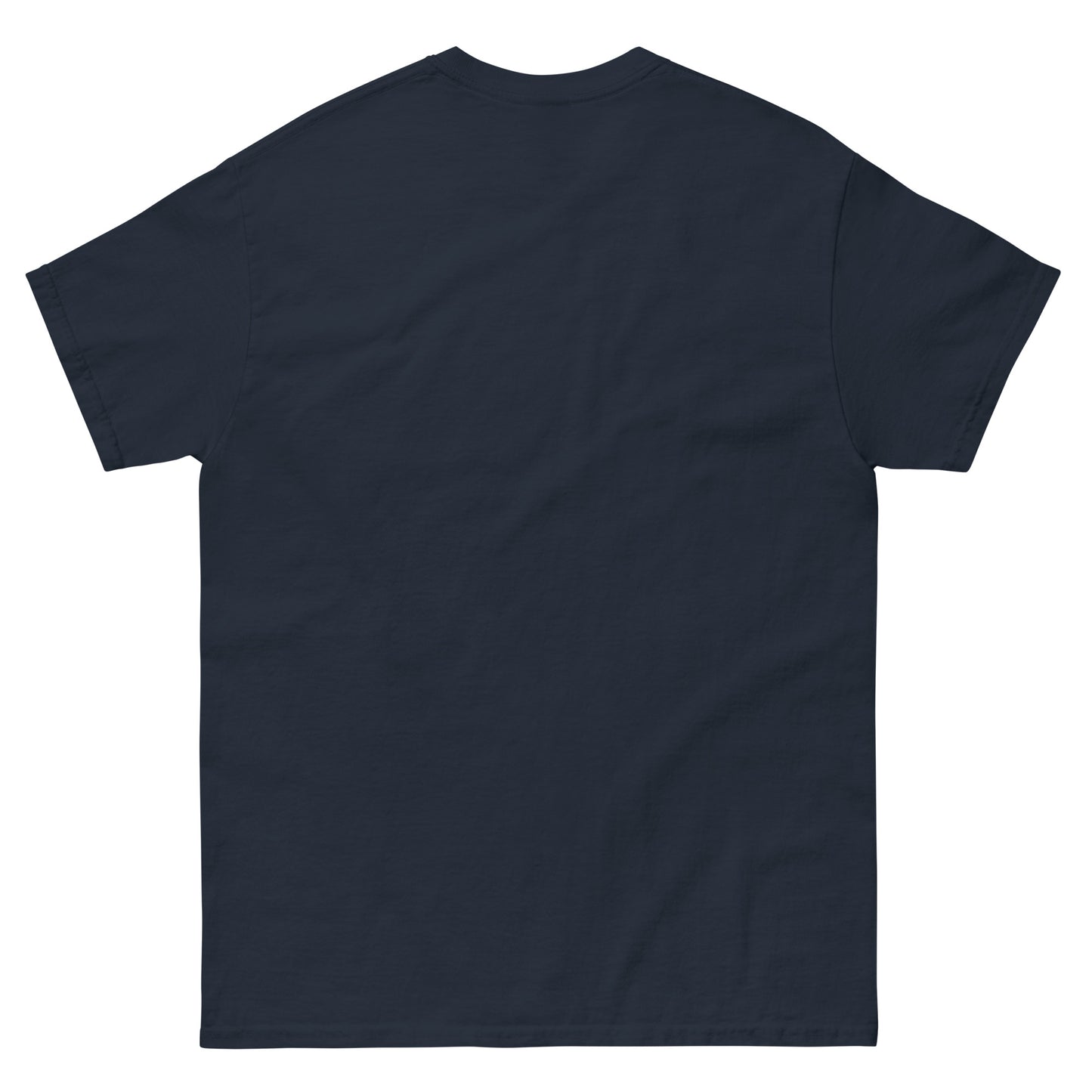 Original Slashed Apparel Logo custom t shirt, Navy back view