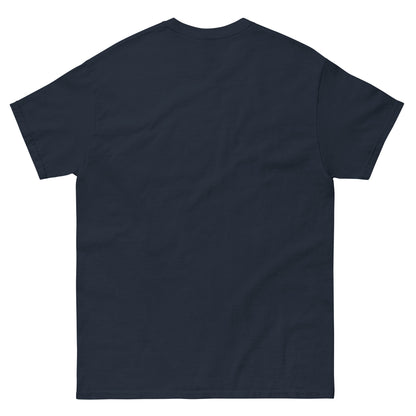 Original Slashed Apparel Logo custom t shirt, Navy back view