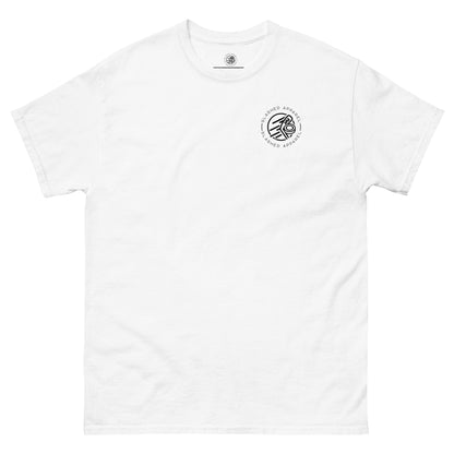 Original Slashed Apparel Logo custom t shirt, White front view