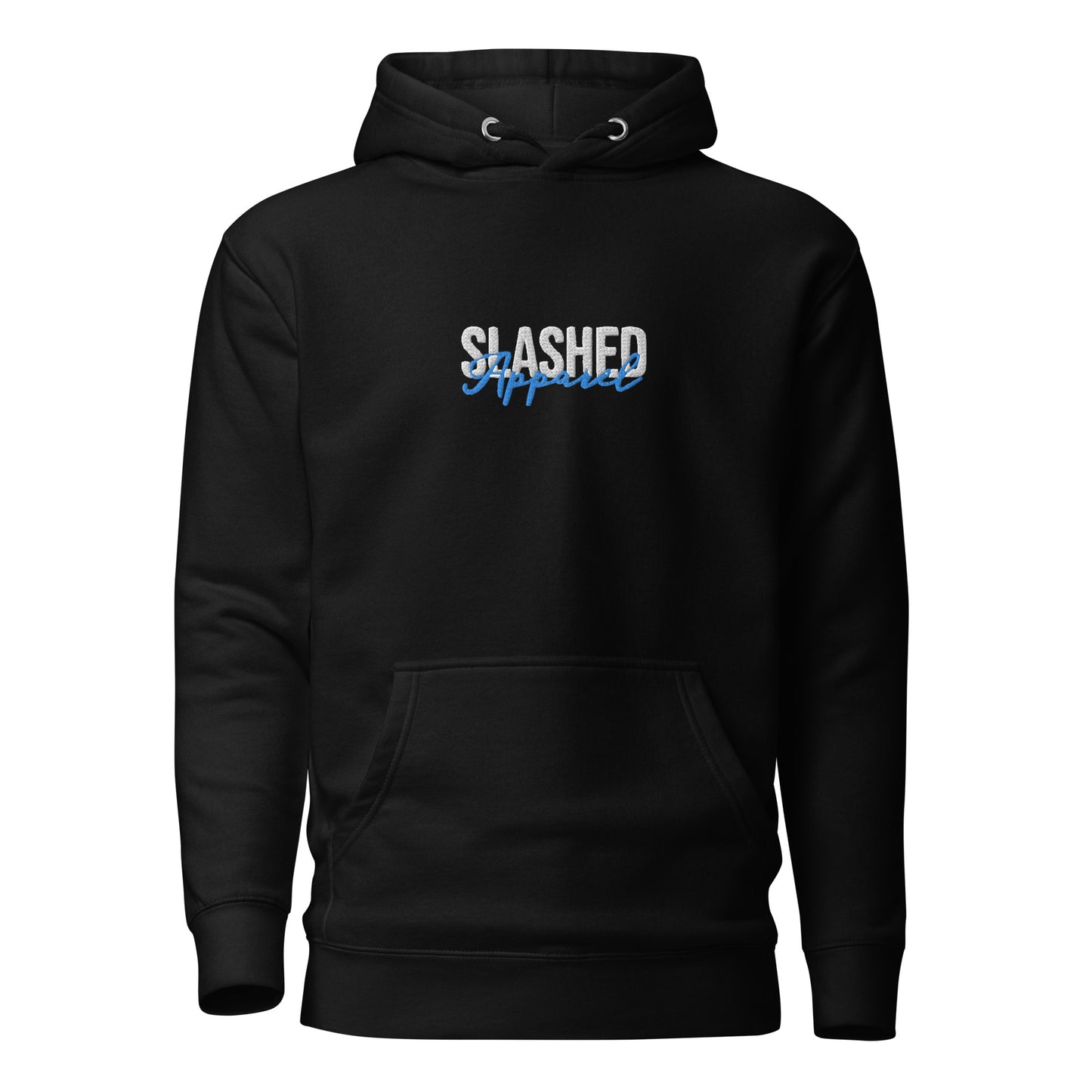 Slashed Logo Hoodie Hockey Apparel, Front Black