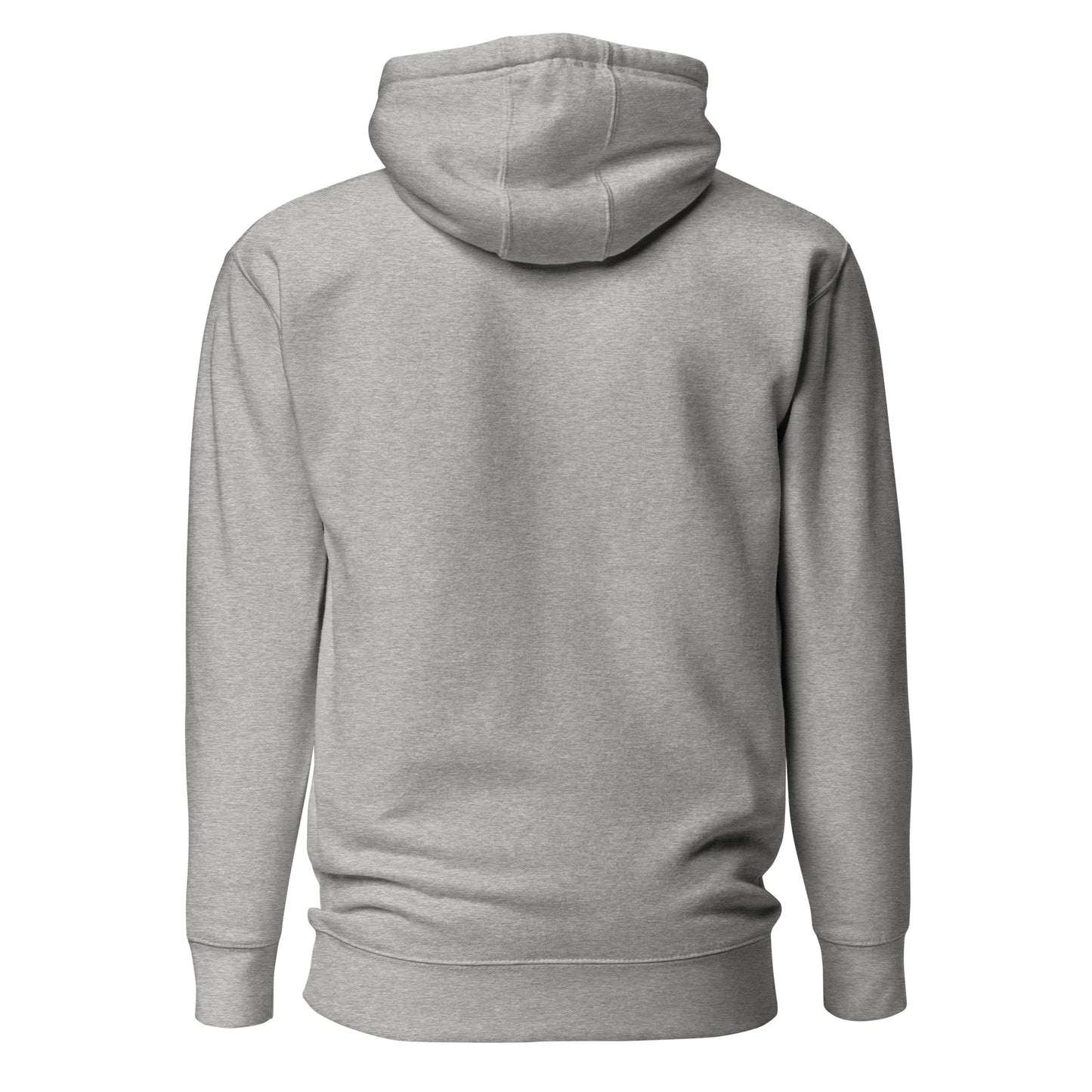 Grey Hockey hoodie, Black Logo Hoodie Back