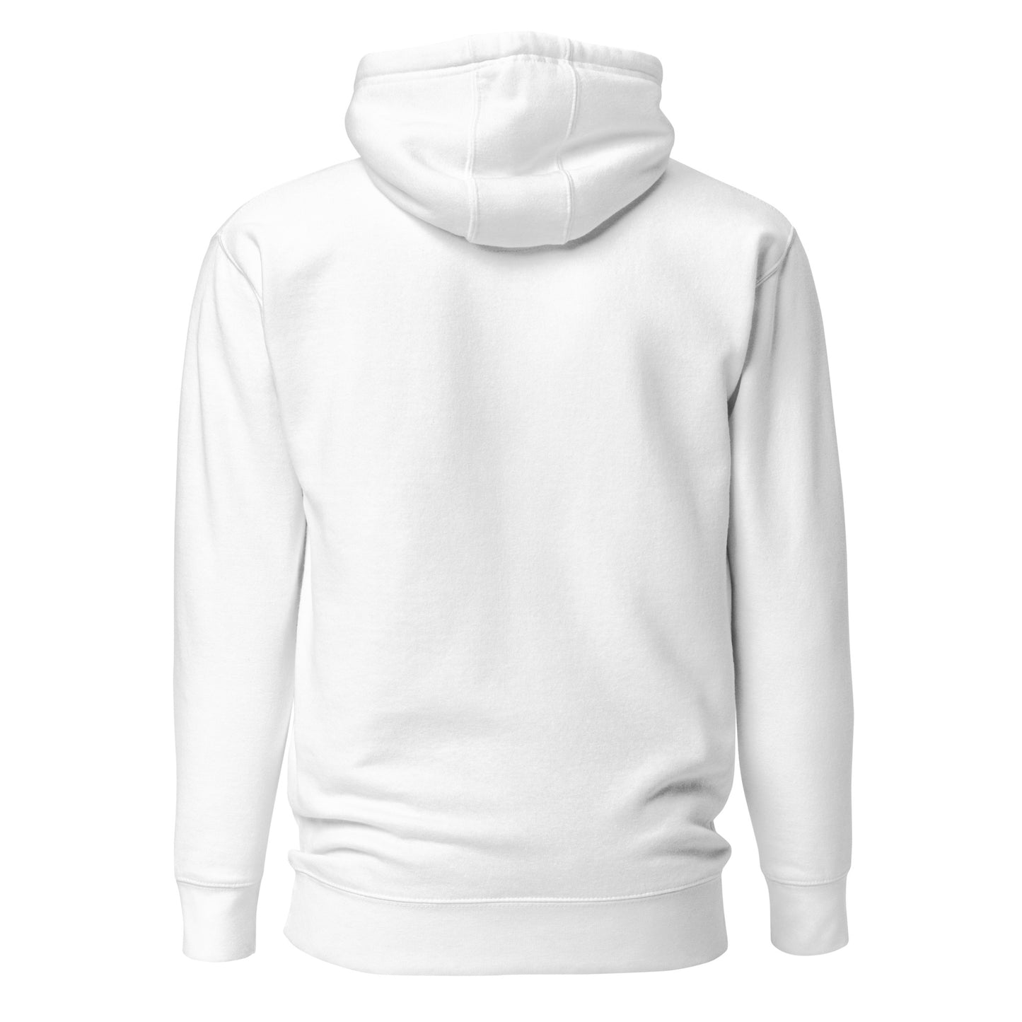 White Hockey Apparel Slashed Logo Hoodie, Black Embroidery Back